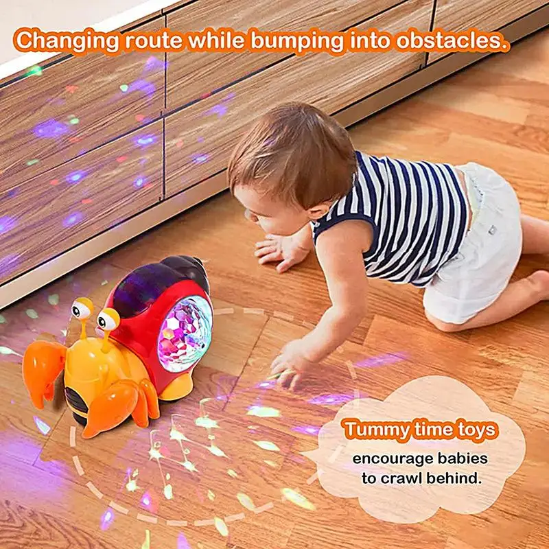 Electric Children's Toy Crab Snail Doll With Cute Interesting Design Sound And Light Swing Automatic Walking To Avoid Obstacles 5