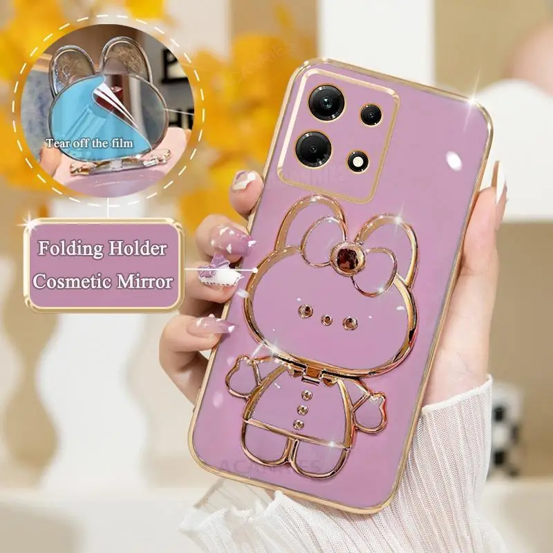 Plating Mirror Phone Case With Stand For Infinix Note Series_voghion.com