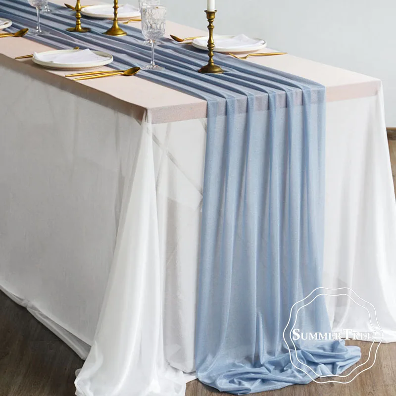 Sheer Table Runner Wedding Rustic Mariage Romantic Weddings and Parties Decoration cotton table runner