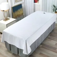 Beauty Salon Spa Bed Sheet Massage Treatment Bedspread Solid Color Cotton Soft Comfort Breathable Club Spa Bed Cover With Hole  1