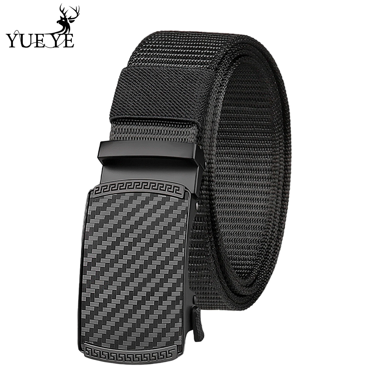 New Men's Casual Belt Adjustable Automatic Buckle Nylon Belt Multifunctional Outdoor Travel Tactical Belt Metal Buckle 125cm