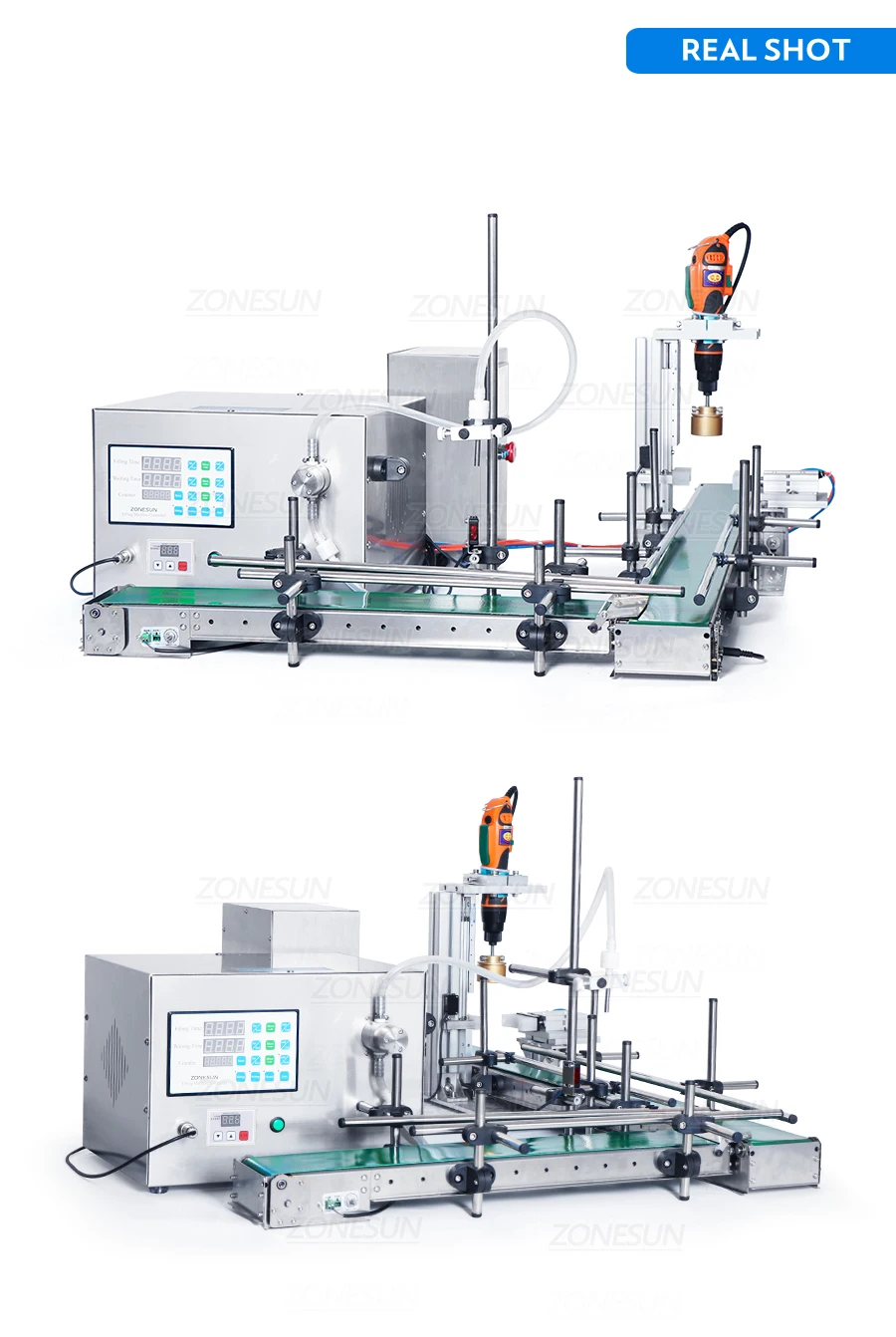 ZONESUN ZS-MPXG1 Máquina de llenado y tapado de líquidos con bomba magnética automática pequeña
