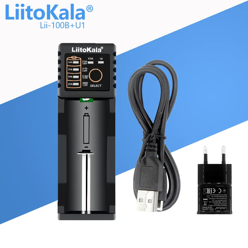Battery Charger For 18650 18350 26650 16340 RCR123 14500 3.7V 1.2V Ni-MH Ni-Cd 2A USB