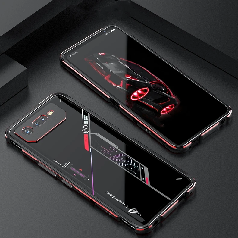 Custodia Per Asus Rog Phone 6 Pro Rog6 Luxury Deluxe Paraurti In Alluminio Ultra Sottile Per Asus Rog Phone 6 Pro + Protezione Della Fotocamera