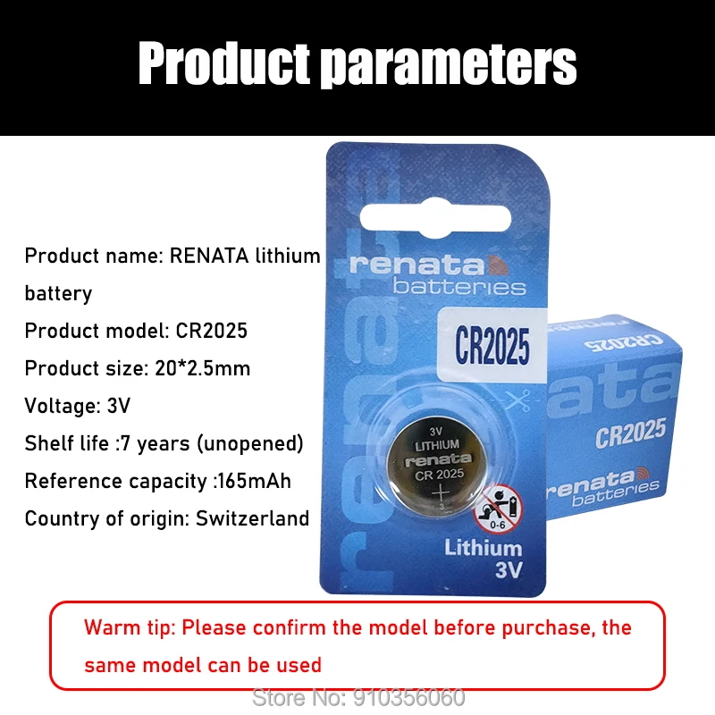 CR2025 Renata Batteries, Battery Products