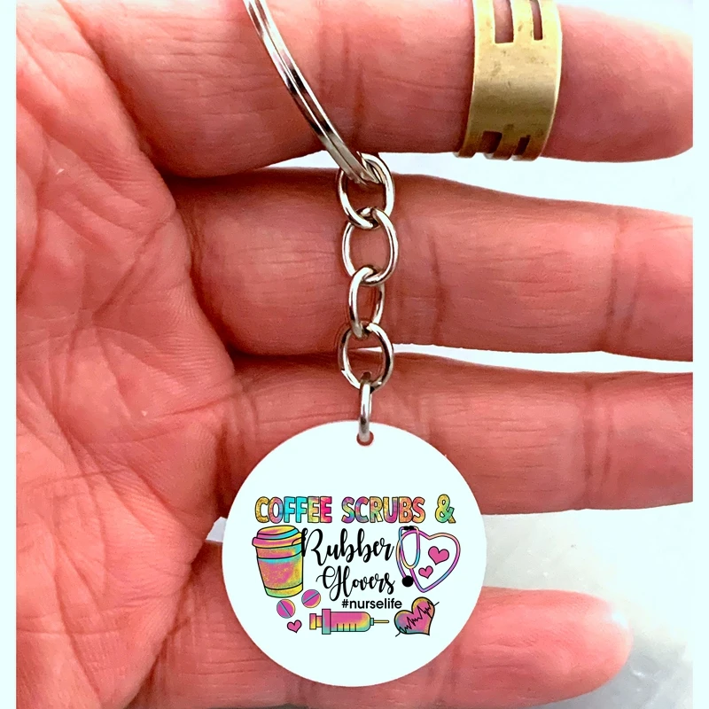 Coffee Scrubs Guanti Di Gomma Portachiavi A Tema Con Catena In Acciaio Inossidabile Muslimah Key Chian