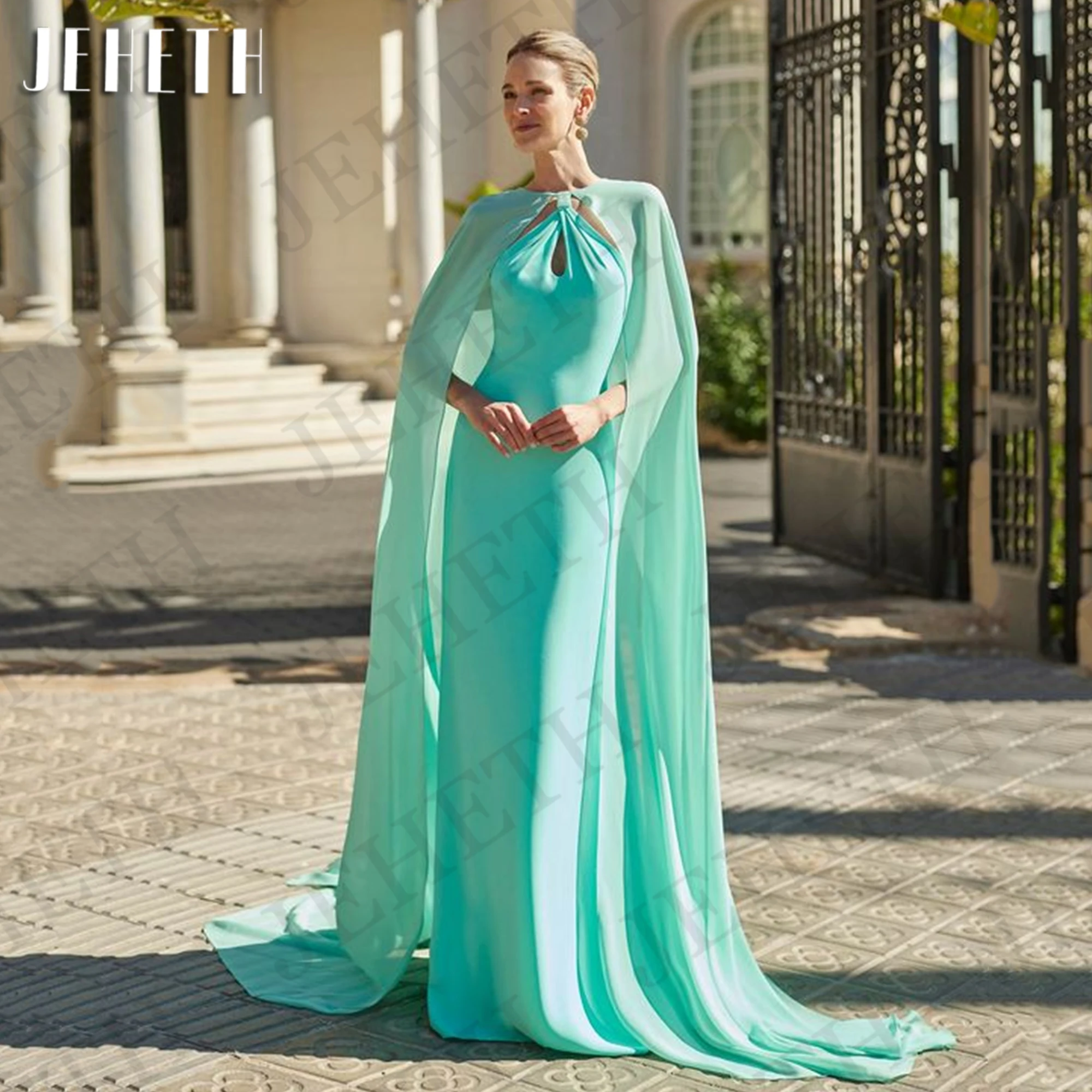 green emerald velvet dress Blue Satin Cape Maxi Dress – Mint Velvet main image 1