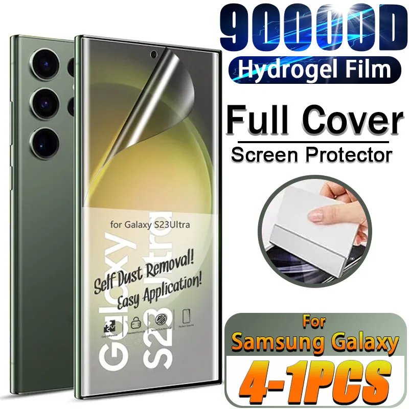 4/1 Pz Per Samsung Galaxy S23 S22 Ultra S21 S20 Plus Fe Screen Protector Nota 20 10 9 S10 9 Lite E S20Fe A13 A53 5G S 23 22 Film