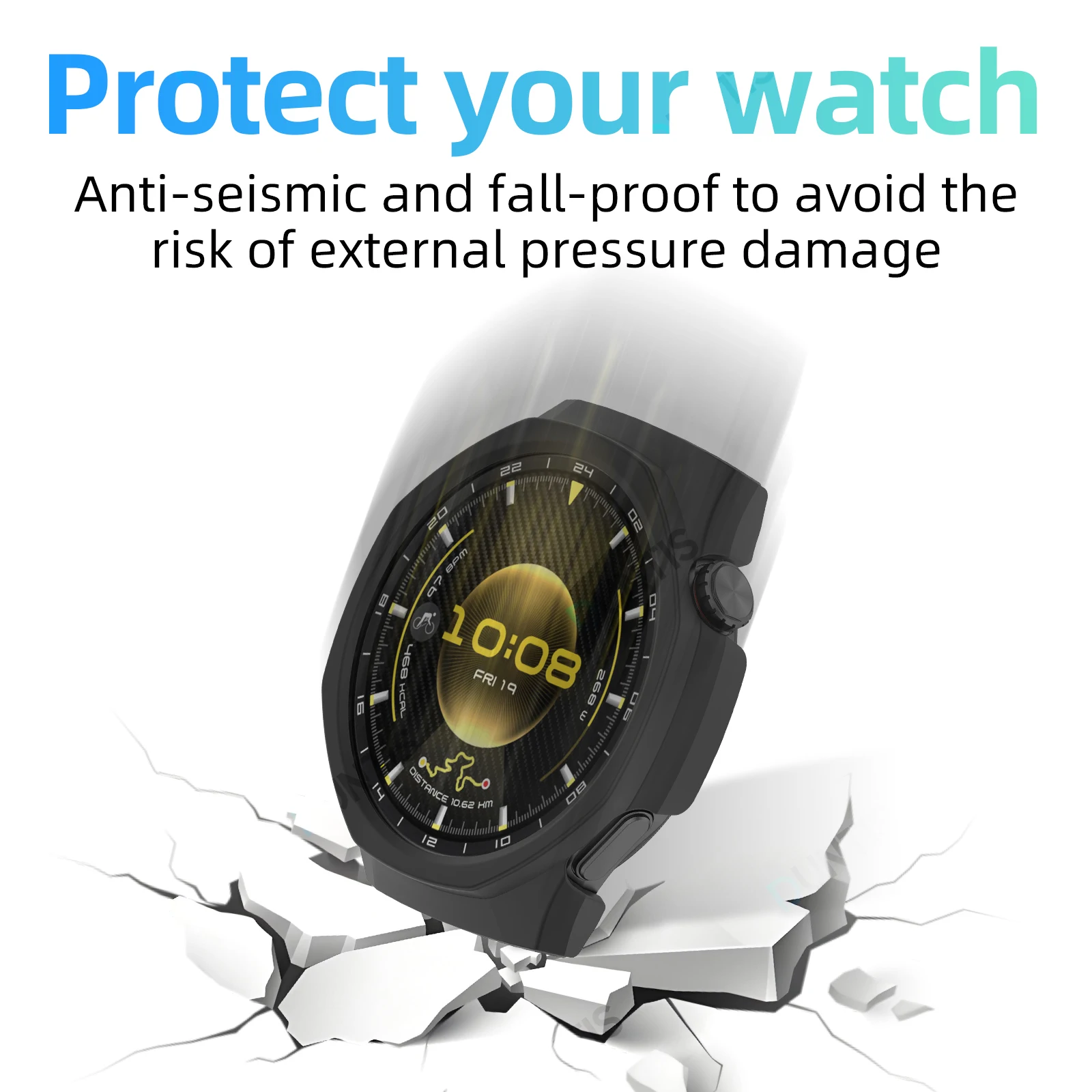 Matte Slim Scratch-Resistant Protective Case for Smartwatches - Hard PC Bumper Shell Accessory