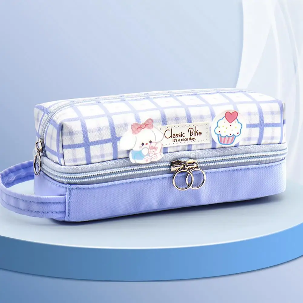 

Trendy Fine Stitching Portable College Style Bowknot Pen Container School Supplies Pencil Case Stationery Pouch