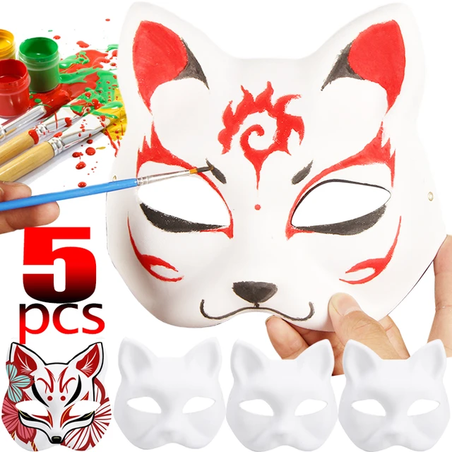 Cat Half Mask 1 Red And White