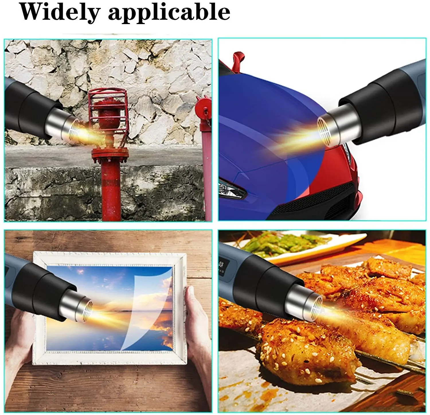 2000w 220v Industrial Air Speed Smart Control Heat Gun Shrink Wrapping  Electric Lcd Hot Air Gun 5pcs Nozzle Thermoregulator - Heat Gun - AliExpress