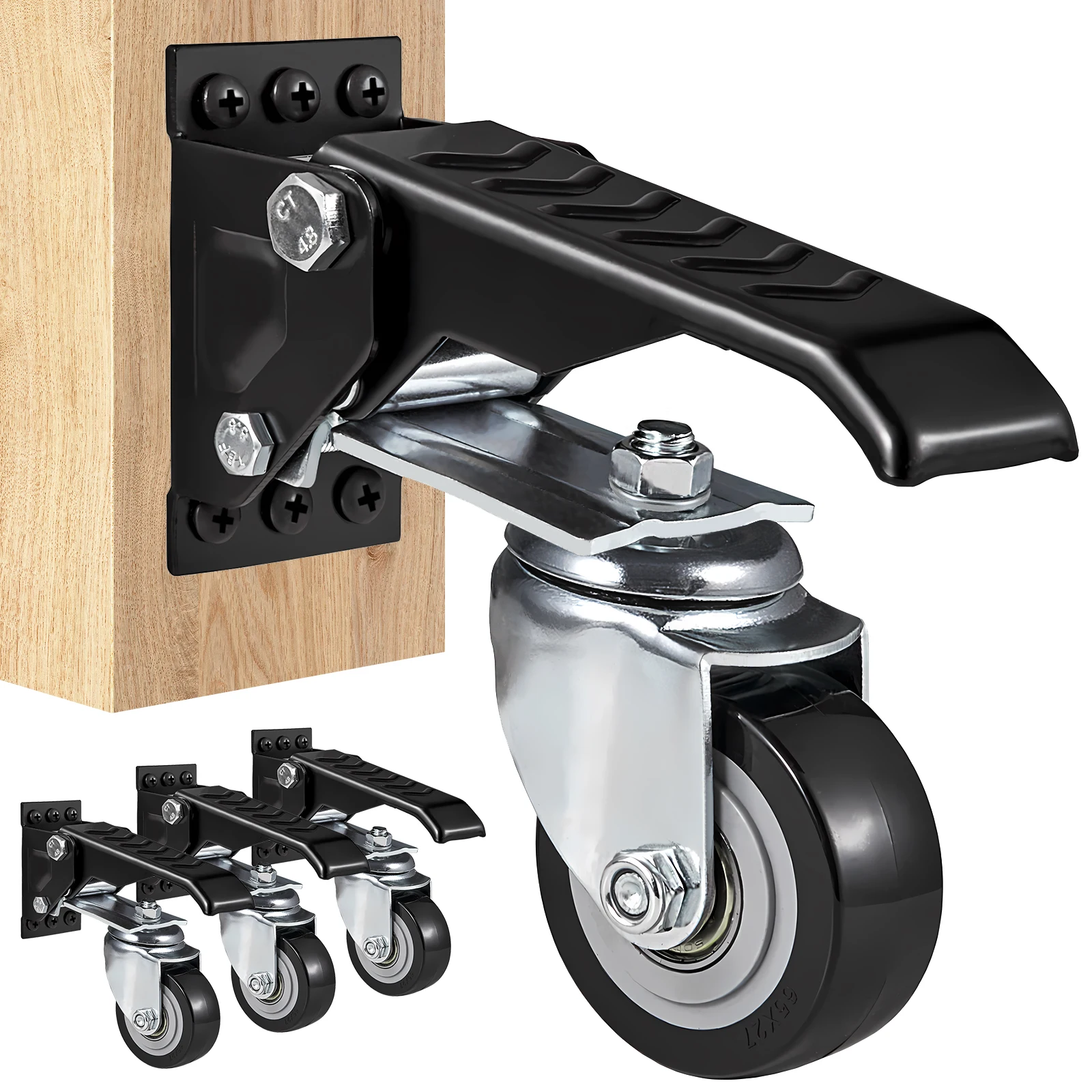 Retractable Workbench Caster Wheels with 360 Swivel for Tables and Equipment