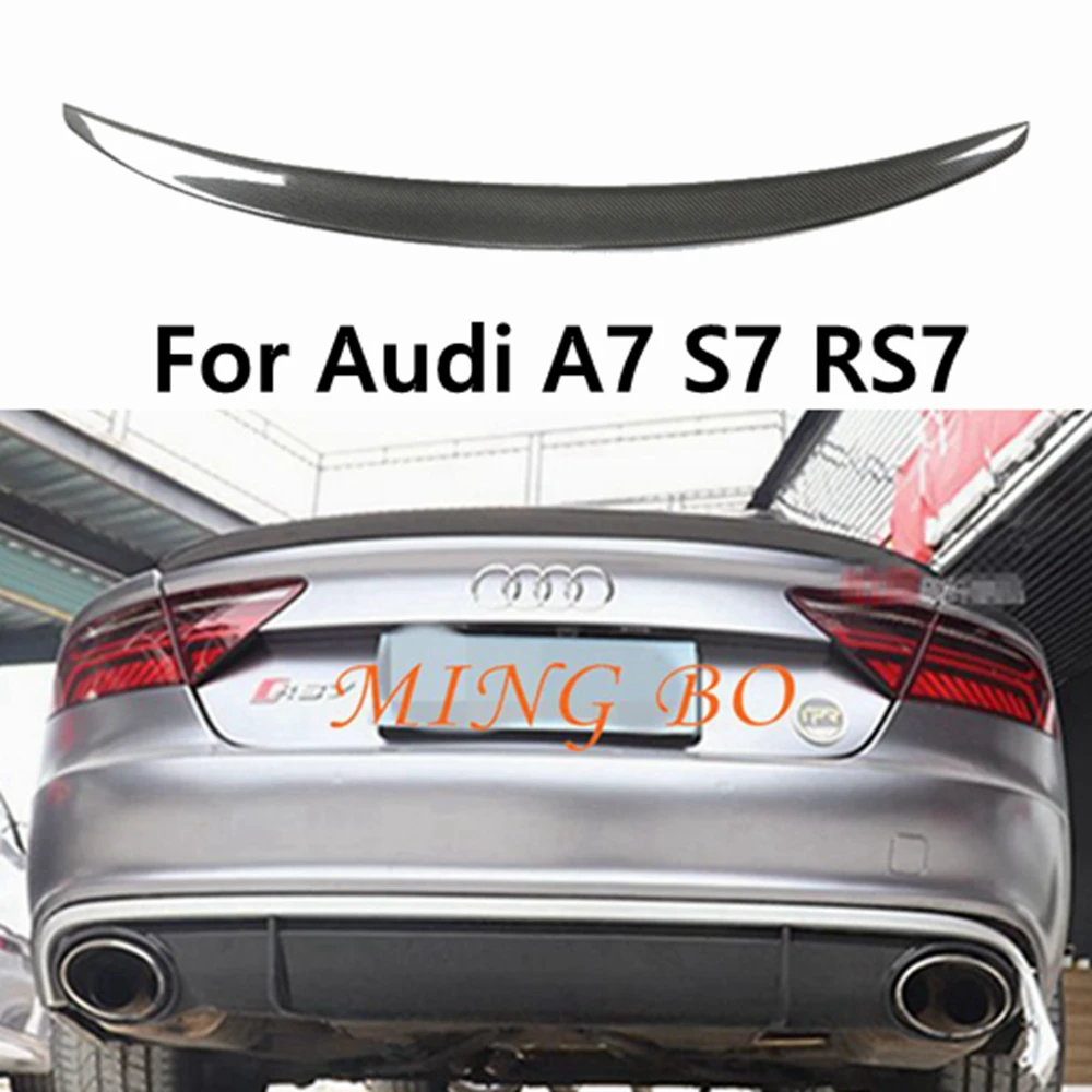 

For Audi A7 S7 RS7 2013- 2018 Carbon Fiber Rear Spoiler Trunk Wing P style High quality real carbon fiber material spoiler