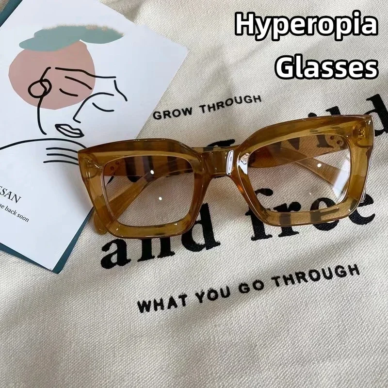 

Men Women Fashion Round Face Presbyopia Glasses Computer Retro Large Square Glasses Oversized Optical Spectacle Eyeglasses