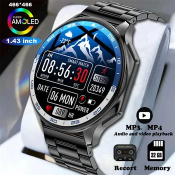 2024 New 32GB Memory MP4 Music Video Smart Watch Men NFC Bluetooth Call HD AMOLED Full Touch Screen Smartwatch For TWS Earphones 1