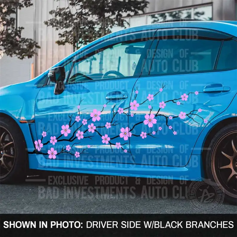 

4 Door Cherry Blossom Decal, Floral Decal, Vinyl Flower Decal, Sakura Car Decal, Aesthetic Stickers, JDM Girl Decal, Cute Car Gi