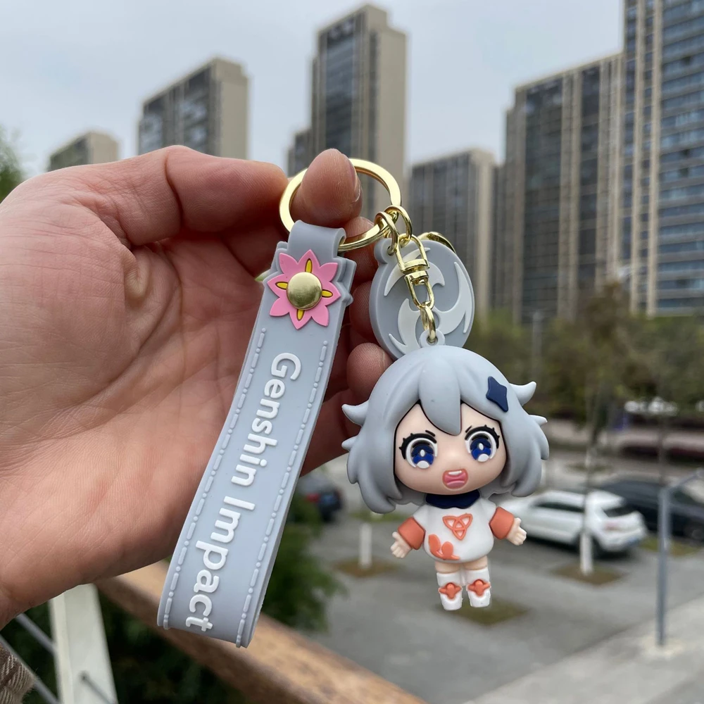 Anime Game Genshin Impact Cosplay PVC Doll Klee Lumine Amy Bell Bag Pendant Car Keychain Accessories Keyring Birthday Gifts 5