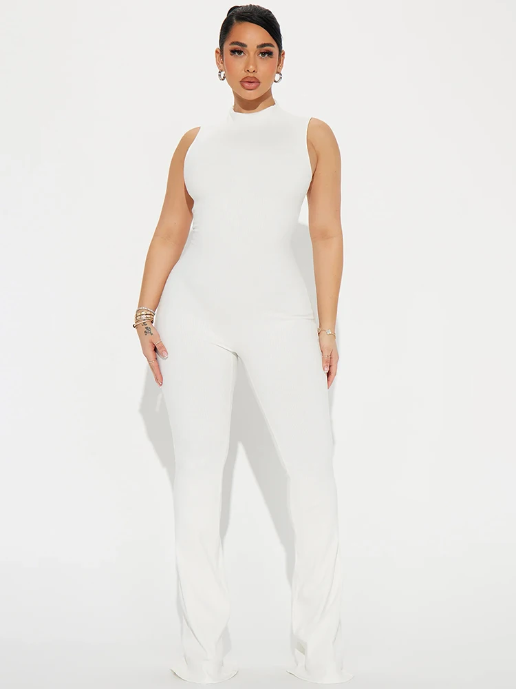Sibybo Basics Causal Solid Color Jumpsuits Sexy Sleeveless High Waist Skinny Trousers 2024 Spicy Girl Fitness Room Yoga Wear