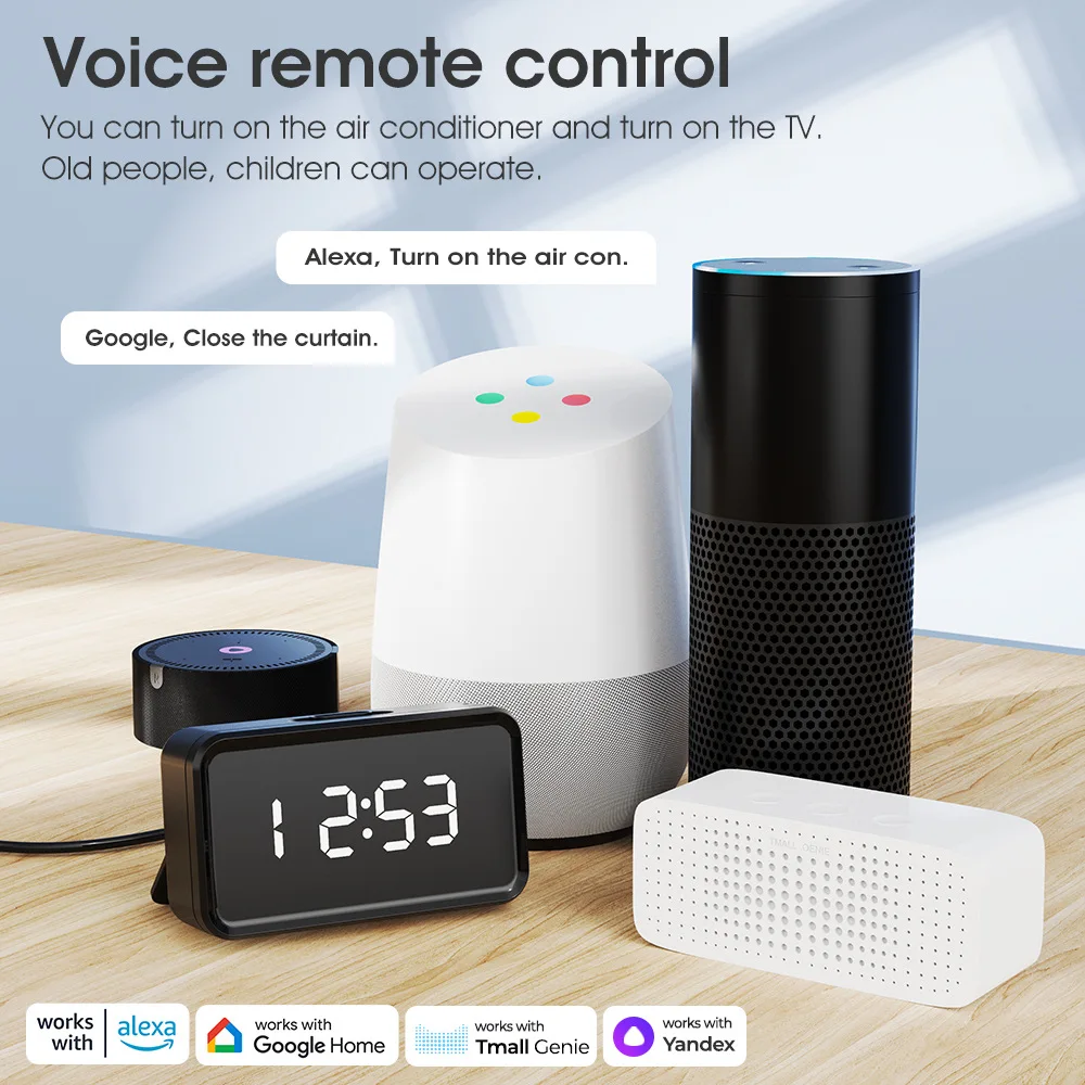 Tuya IR WiFi RF433 Smart Remote Control Type-C Universal Smart Life Control For TV DVD AUD Via Alexa Google Home Yandex Alice