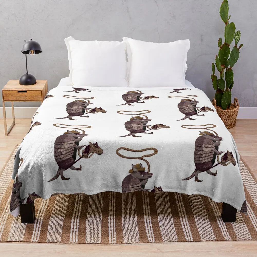 Armadillo Cowboy Throw Blanket Kid'S Blanket Giant Sofa Blanket Blanket For Sofa Luxury Brand Blanket