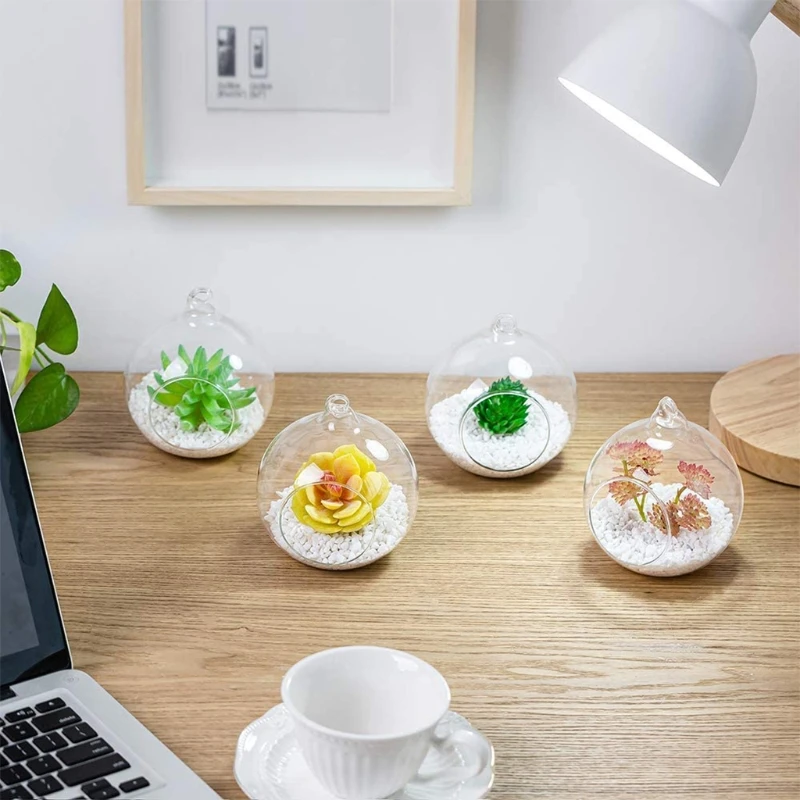 Hanging Glass Terrarium Globe Tea Light Candle Holder Succulents Vase Hanger for Home Wedding Party Indoor Outdoor Decor 3