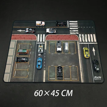 1:64 스케일 모델 대형 도로 장면 주차장 매트, 다이캐스트 자동차 차량 장난감 장면 디스플레이 시뮬레이션 장면 마우스 패드 컬렉션