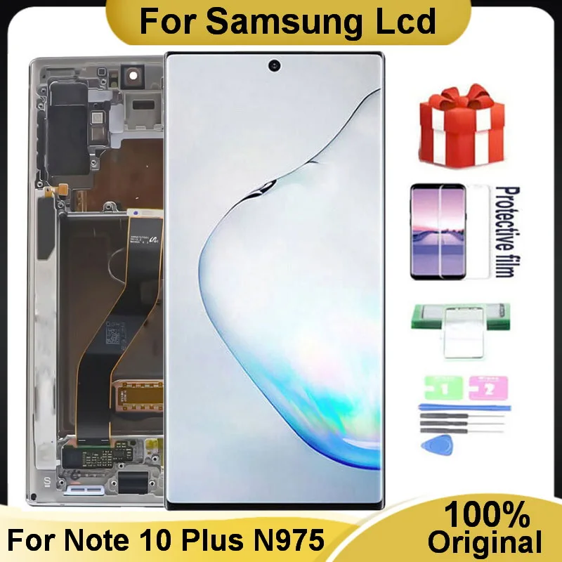 

Original 6.8"AMOLED Screen For Samsung Galaxy Note 10 Plus Display Note10+ N975 N975F N975U LCD Touch Screen Digitizer With Fram