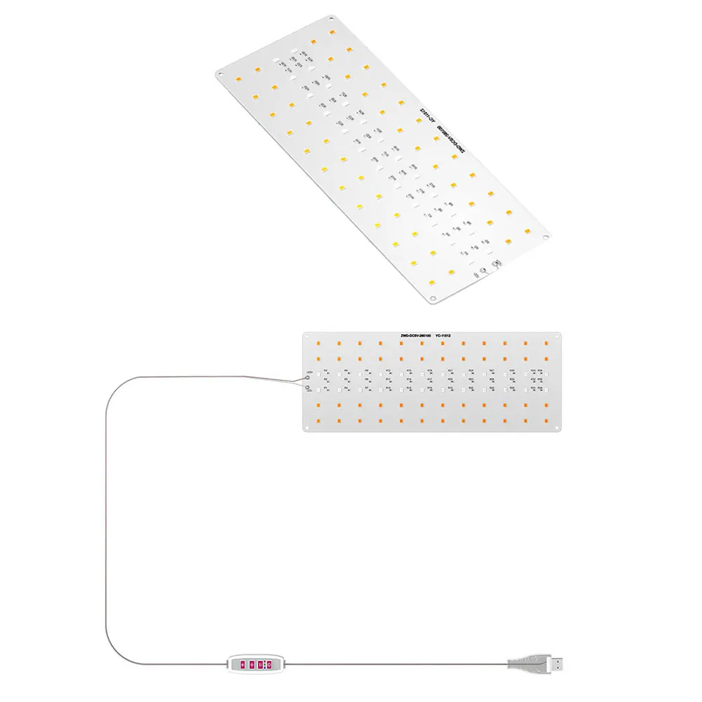 Ultra-Thin Panel Grow Lights USB Under Cabinet Grow Lamp with Timer Full Spectrum Lamp Dimmable for Indoor Plants