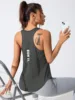 Women's running vest, special letter style, loose long top vest, a good choice for yoga running 3