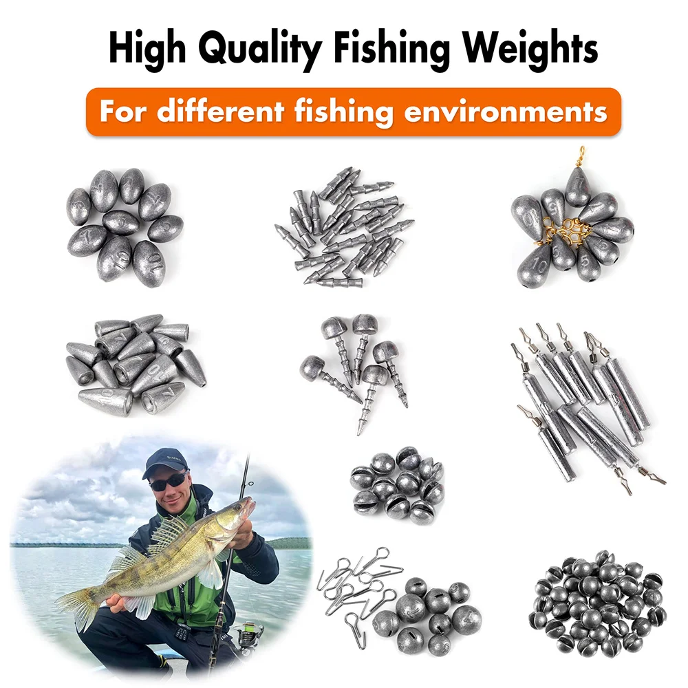 PLUSINNO 397pcs Fishing Accessories Kit Organized Fishing Tackle Box with  Tackle Included Fishing Gear Set Equipment