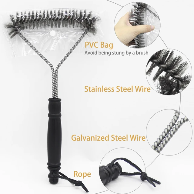 Grilltisztító Kefe Grill Szerszám Rozsdamentes Acélkefék Tiszta És Bbq Tartozékokban A Legjobb Tisztítóbb Grillező - Image 4