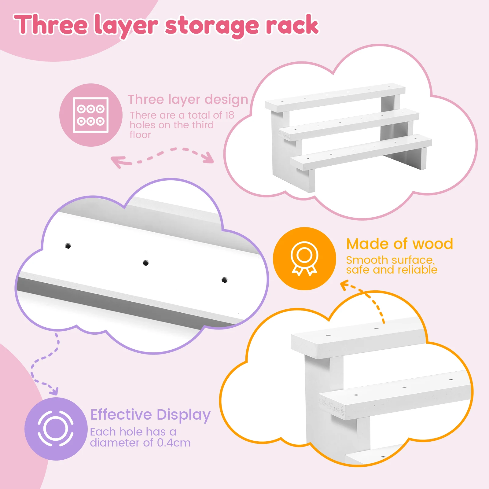 1/2Pcs Hole Cake Pop Stand Candy Display Wooden Stand 3 Tier 15 Holes Candy Lollipop Stand Wedding Party Dessert Placement