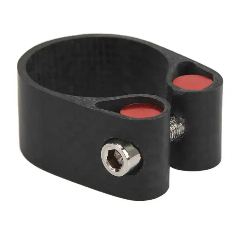 

carbon fiber post clamp Mountain Bike Tube Clip Black CNC Cutting Seatpost Collar for Road Bikes accessories