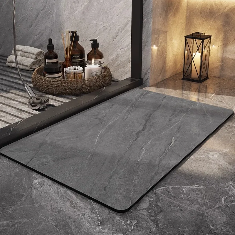 พรมห้องน้ำ ตกแต่งบ้าน ซับน้ำได้ดี ลายหินอ่อน พรมปูพื้นห้องน้ำ พรมเช็ดเท้ากันลื่น พรมเช็ดเท้าหน้าประตู พรมปูพื้นห้องน้ำ 1