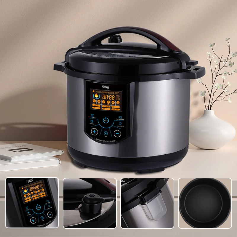 Commercial 220V Electric Pressure Cooker 10L Multifunctional Food Rice Cooking Pot Stainless Steel Kitchen Appliance 5