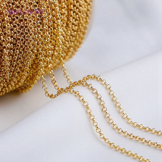Necklace Chain Jewelry Making Gold Plated  18k Gold Plated Wholesale  Chains - Jewelry Findings & Components - Aliexpress