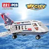 City Airplane International Passenger Plane Flight Model Building Blocks Airport Airlines Station Bricks Sets Kids Toy Technical 4
