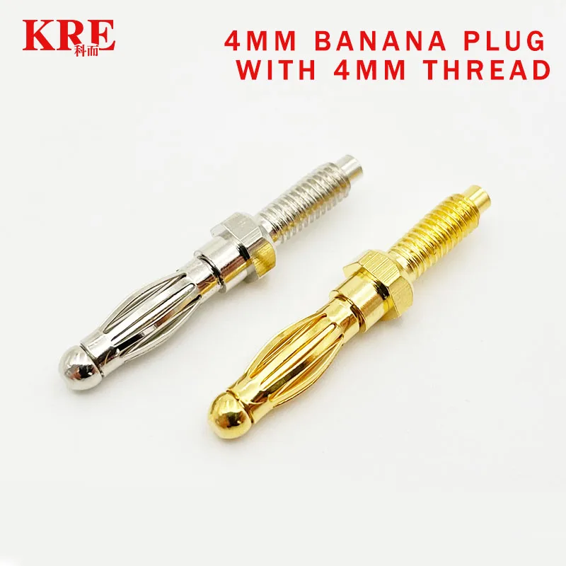 Lanterna tipo Banana Plug com Rosca m4 Conectores Macho Plugue de Áudio Pressão Fria sem Solda Elétrica Faça Você Mesmo mm 20 Pcs