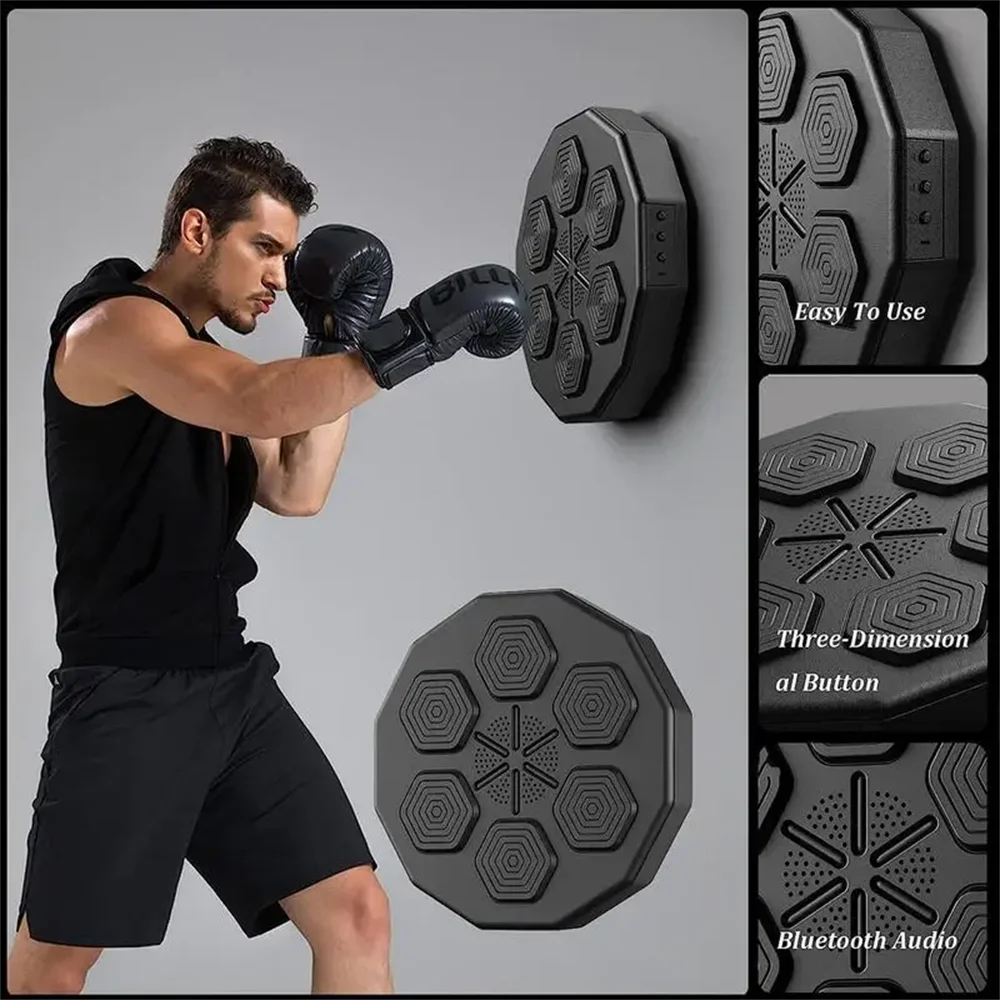 Sandbag Boxing Exercise Target Equipment Kids Adults Smart Wall Mounted Bluetooth Music Machine LED Light