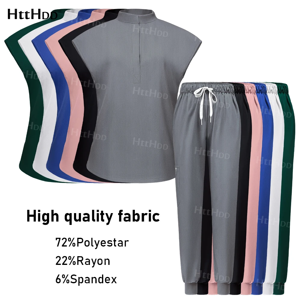 

High Quality Scrub Nurse Uniform Women Operating Room Surgical Gowns Soft Nursing Medical Suit Uniforms Pet Veterinary Work Wear
