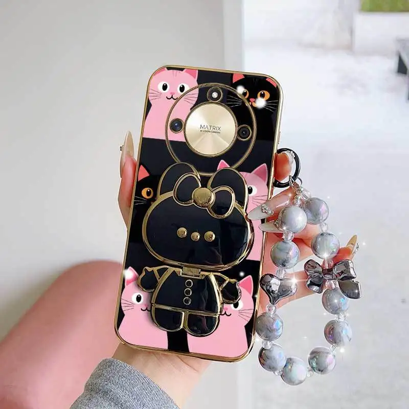 3-Piece Pink Heart Phone Case Set with Lanyard and Stand