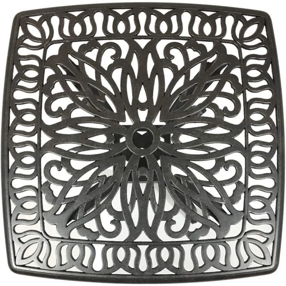 Cast Aluminum Patio Furniture End Table, Mid-Century Modern Table with Round Corners for Living Room, Cafe and Home Office 5