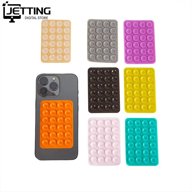 Suction Cup Wall Stand Mat Multifunctional Silicone Suction Phone Holder Round Square Anti-Slip Single-Sided Leather Case Mount