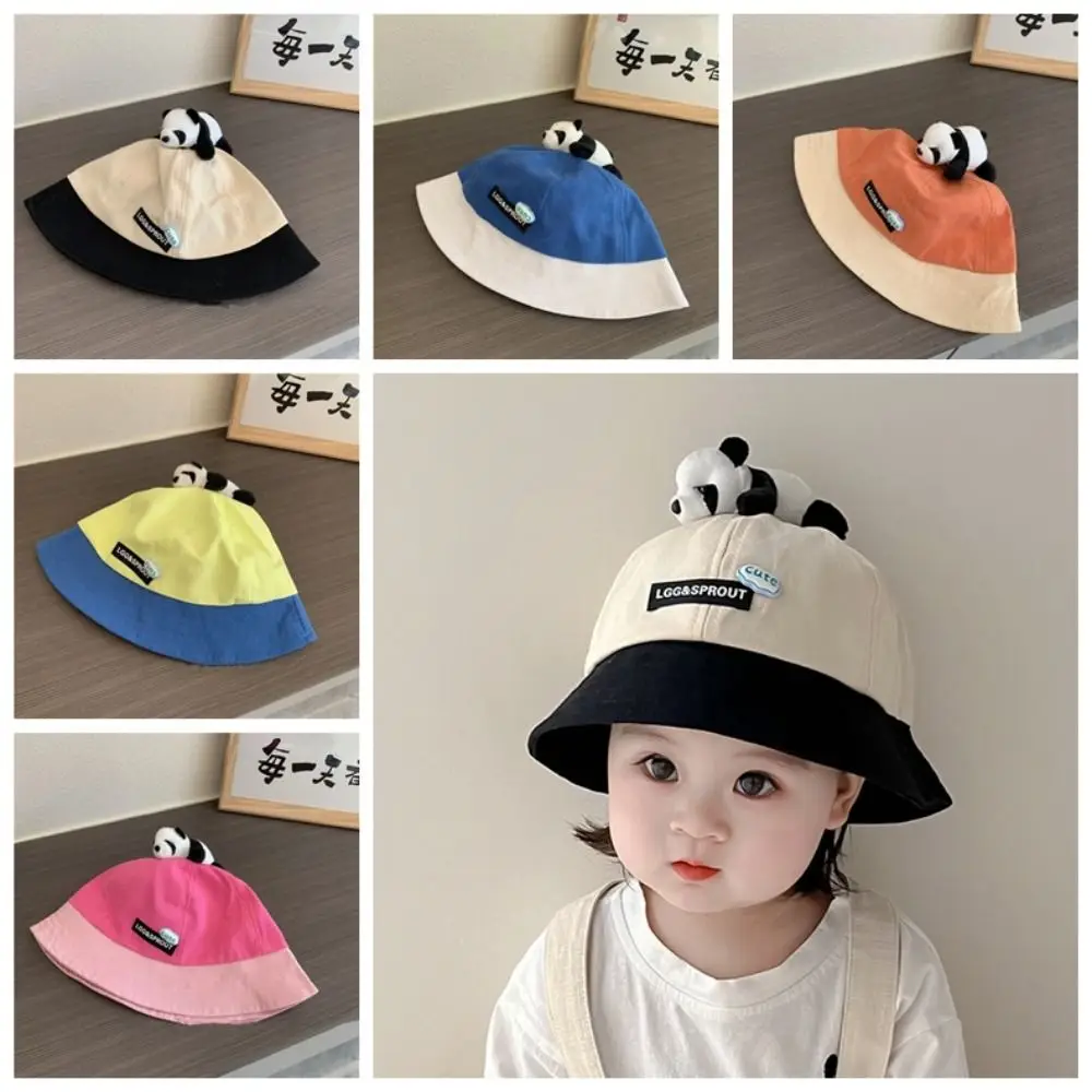 Spring Summer Cute Panda Bucket Hat Outdoor Baby Fisherman Cap Boys Girls Children Sun Hat for Kids