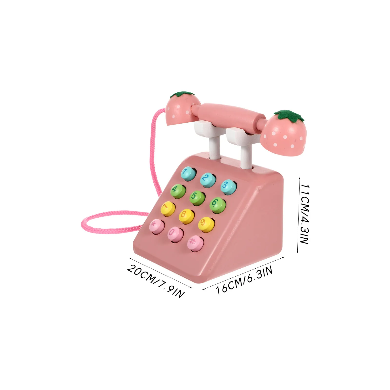 시뮬레이션 나무 다이얼 전화기 어린이 역할놀이 교육용 가전제품 장난감 부모-자녀 상호작용 인지 조기 학습