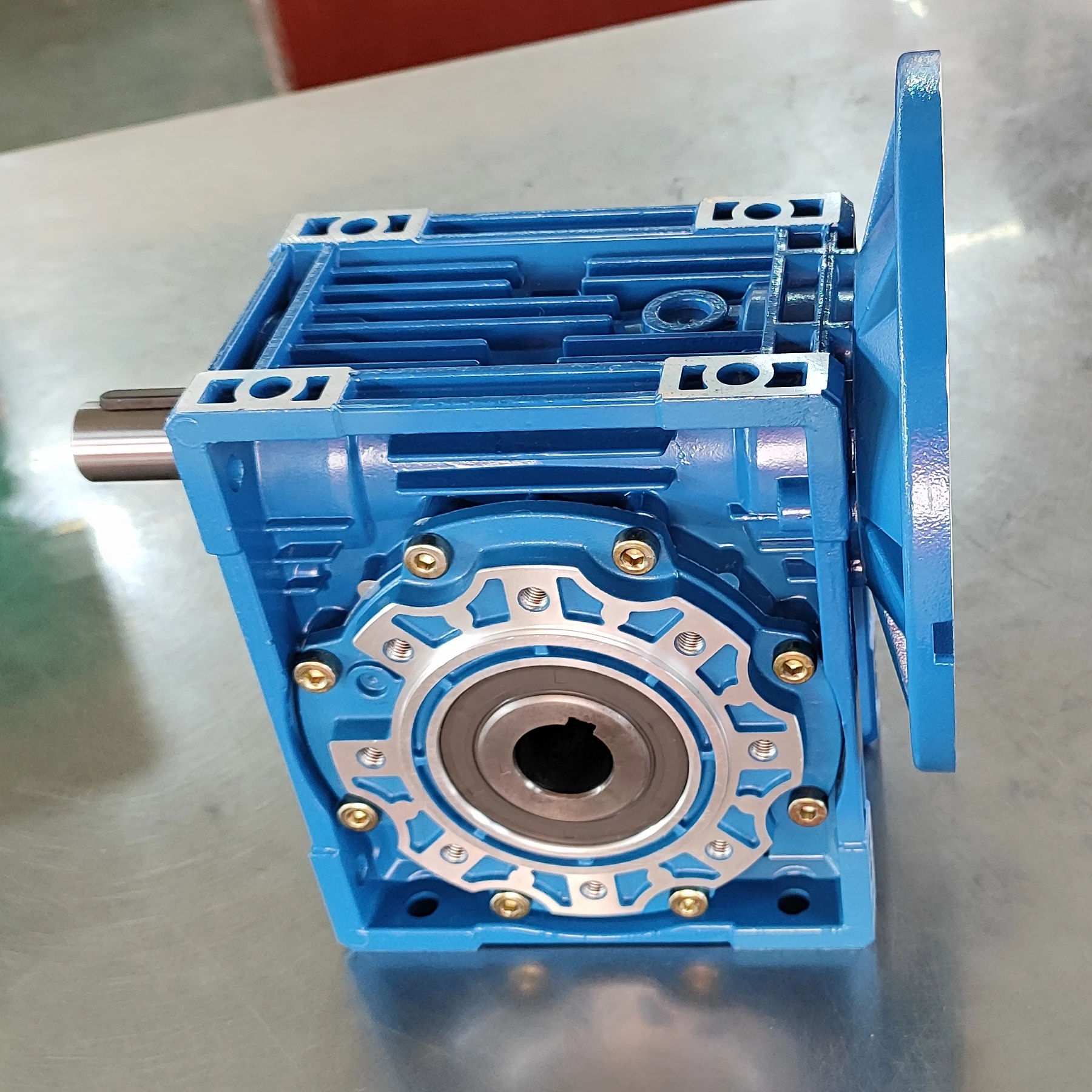 CHENYUE Worm Gearbox CYRV75-VS Input hole 22mm Tailshaft 24 Output hole 28mm Ratio 5:1/100:1 Speed Reduction Free Maintenance