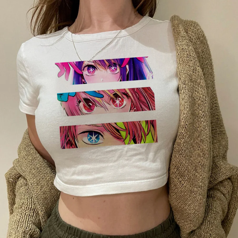 

Oshi No Ko graphic Graphic Vintage Crop Top Female Fairy Grunge Korean Fashion 90s Trashy Cropped T-Shirts Summer Fashion Tee
