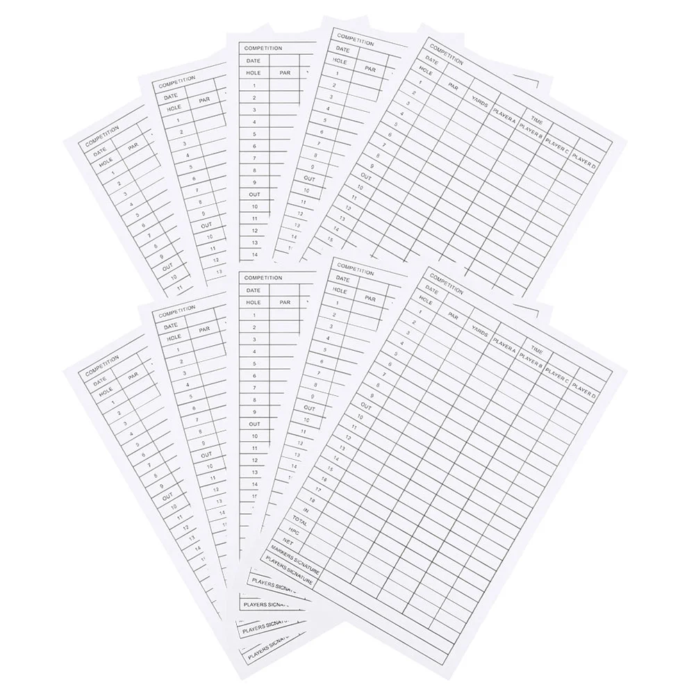 

30 Pcs Golf Scorecard Coated Paper Cards Ball Scorecards Record Tool Golfs Sports