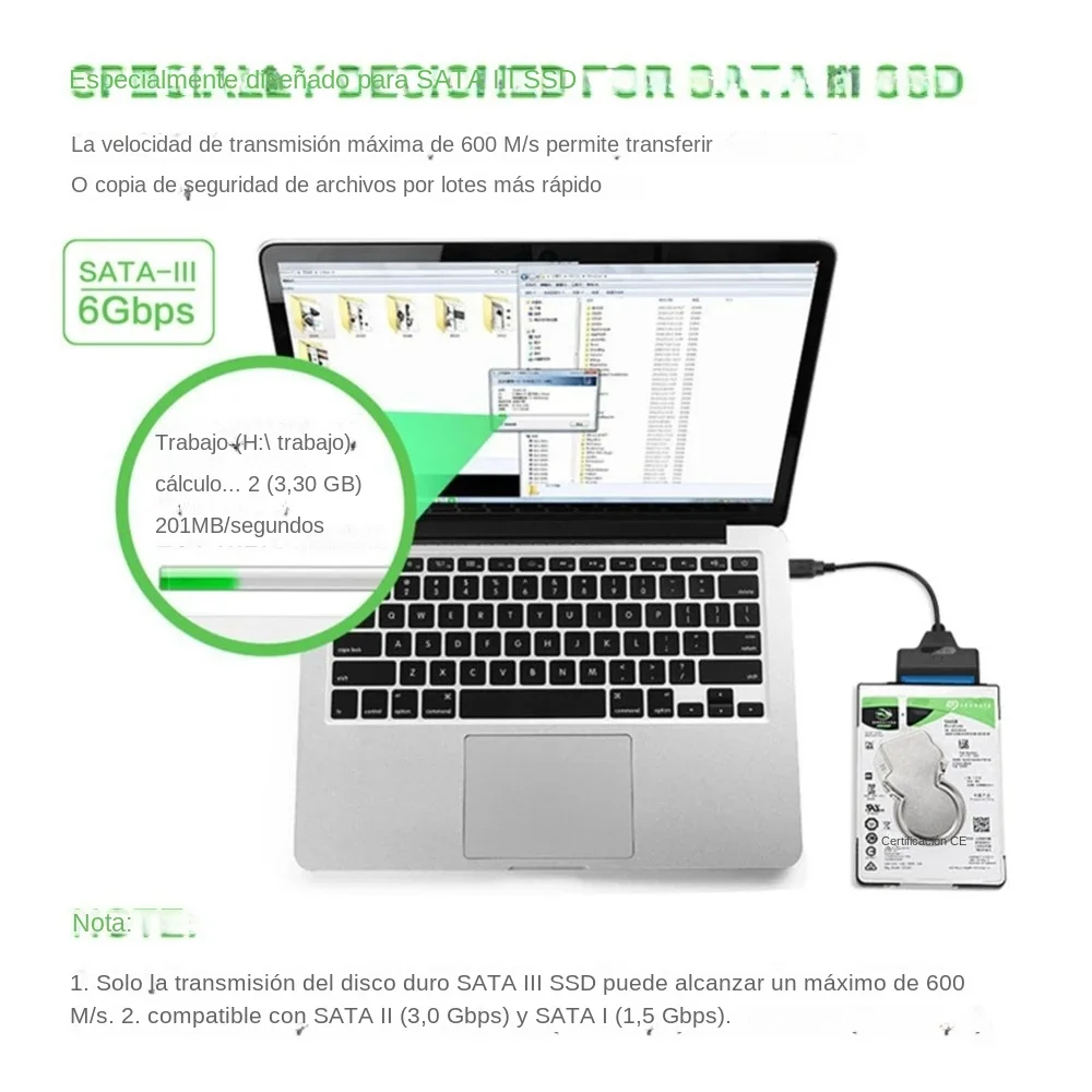 SATA ̺ Sata 3-USB 3.0 , ִ 6 Gbps , 2.5 ġ  SSD HDD ϵ ̺ Ŀ, 22  Sata III ̺